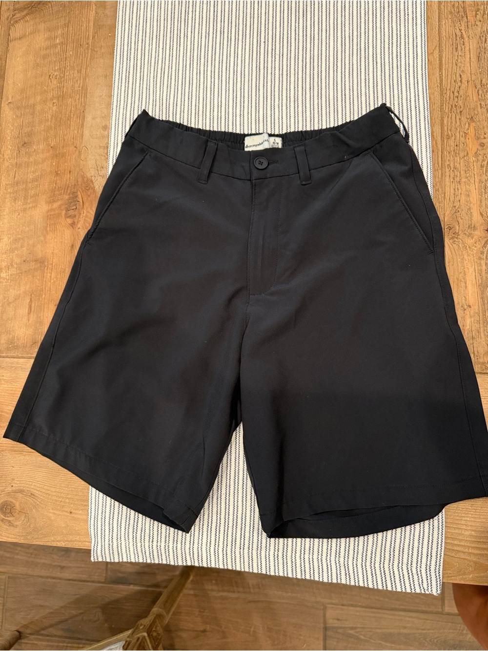 abercrombie kids Black Flat-Front Shorts